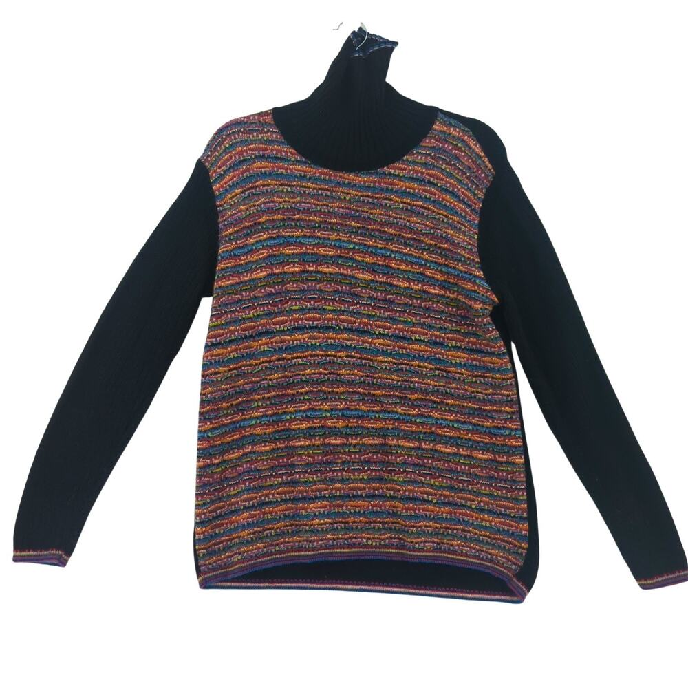 VTG Filiforme Sweater Womens Large Wool Turtleneck Wool Academia Artsy Apres Ski